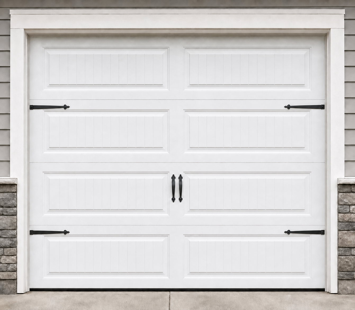 Carriage house long panel steel sectional garage door